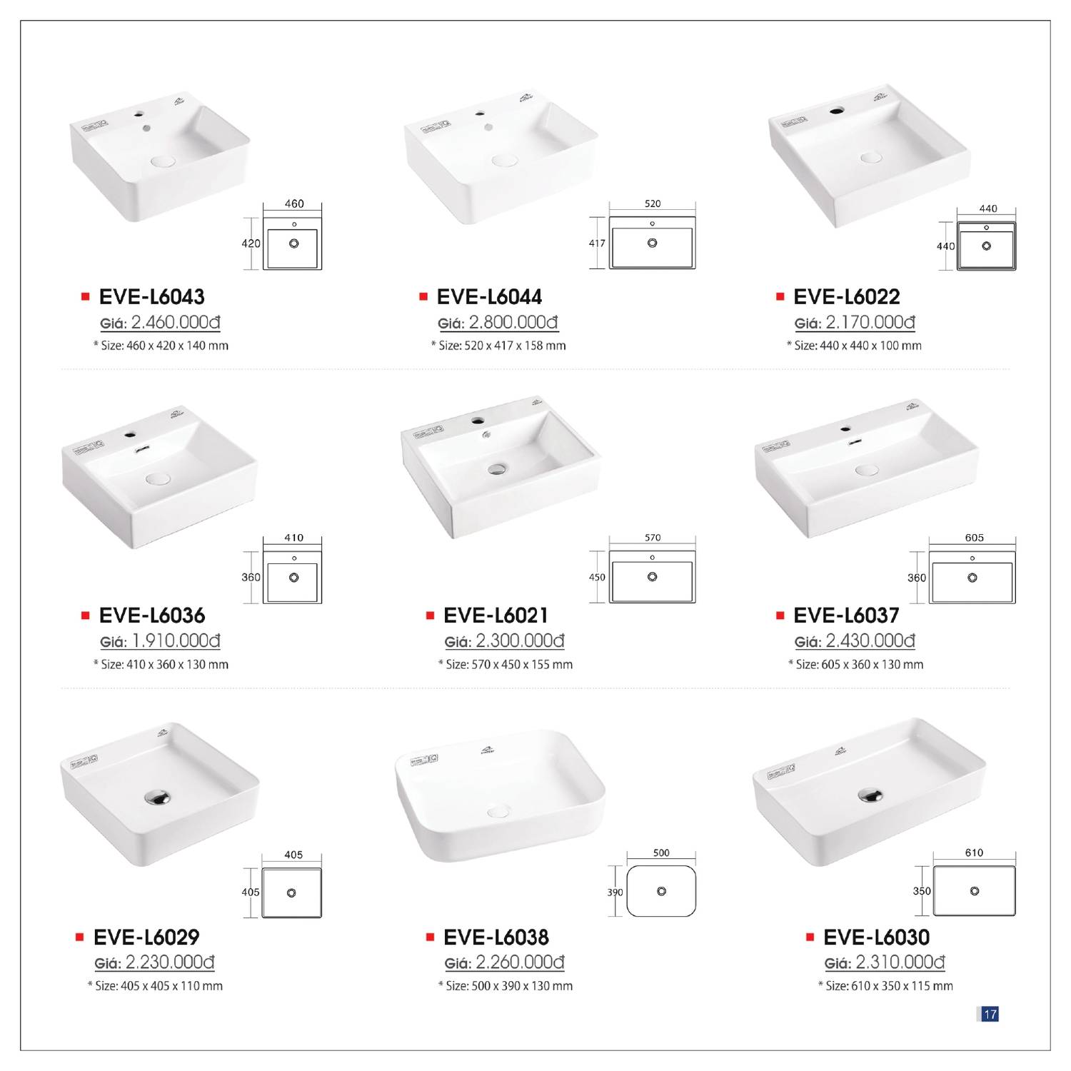 Thiết bị vệ sinh EVEREST Catalogue và Bảng giá mới nhất 2025 /Page 17